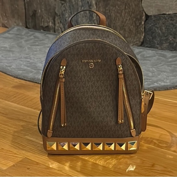 Michael Kors Brooklyn Stud Detailed Backpack NEW main image 5
